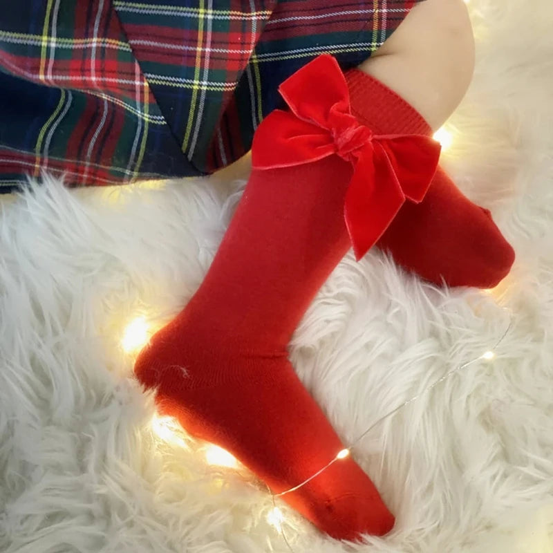 Bow Knee High Socks for Baby Girls