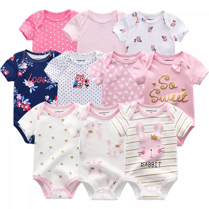 Bodysuits - Adorable Short Sleeve Overalls for Baby Girls