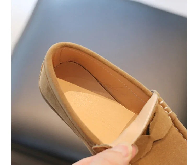Stylish Solid Color Leather Shoes for Boys
