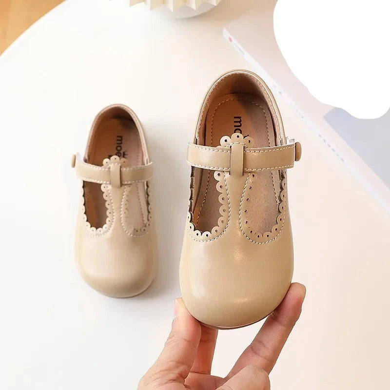 Princess T-Strap Leather Flats: Sweet Retro Dress Shoes