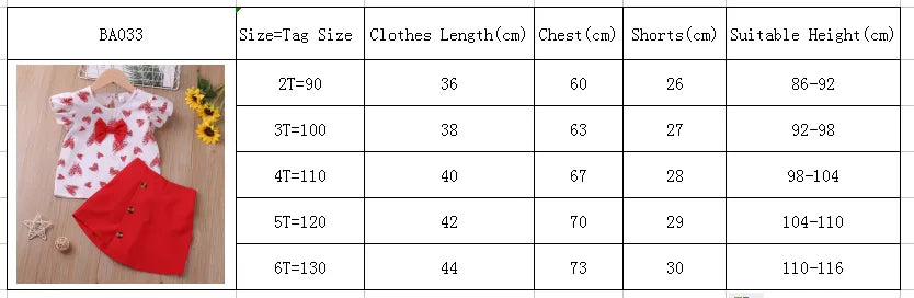 Heart Printed Clothes for Baby Girls