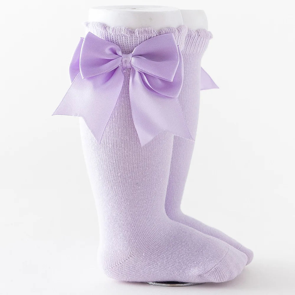 Kids Knee High Socks with Big Bow (Newborn-7 Years)