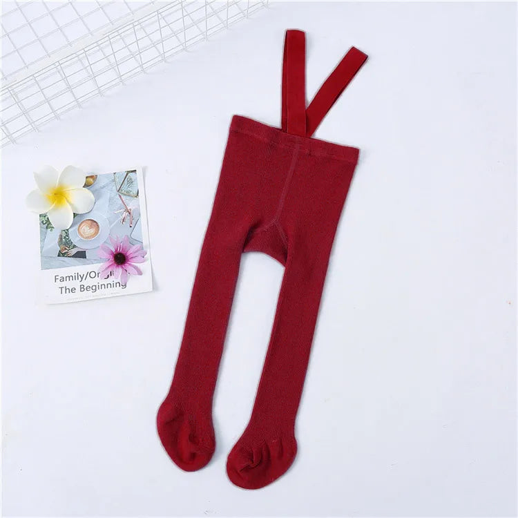 Plain Tights With Shoulder Straps for Newborn-3 years old