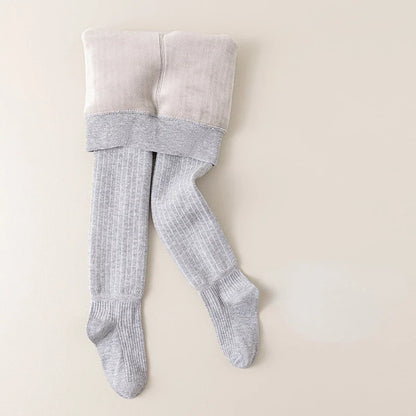 Thick Winter Leggings for Babies: Plain & Striped Fleece