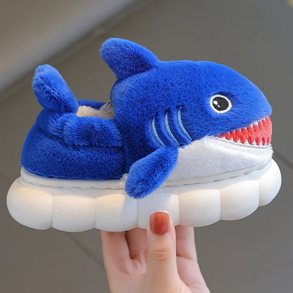 Cartoon Shark Cotton Slippers - Warm and Non-slip for Kids (Winter Edition)