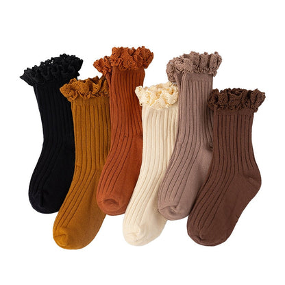 Hose Mid-calf  Ruffle Socks For Girls