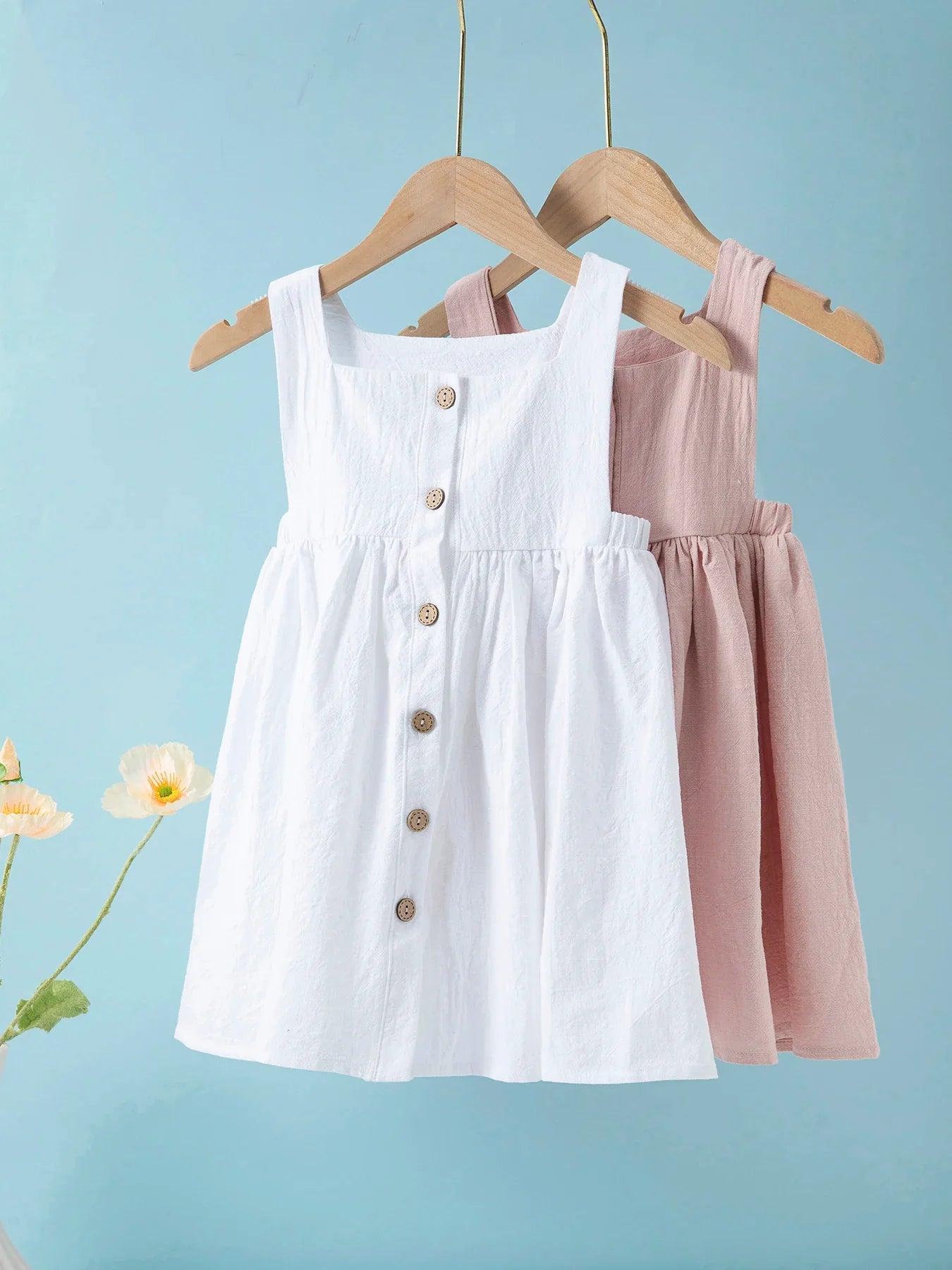 Summer Princess Dress: Solid Color Pleated Sleeveless Cotton