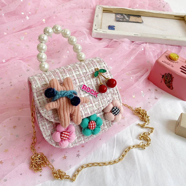 Bear X Cherry Mini Tweed Bag