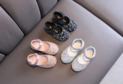 Rhinestone Leather Princess Shoes - Girls' Spring