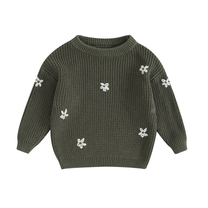 Cute Flower Knit Sweater - Cozy Knitwear for Newborns