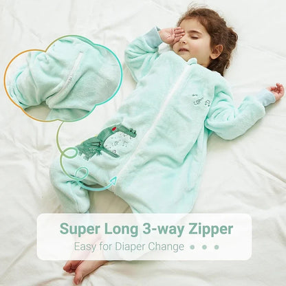 Cartoon Flannel Baby Sleeping Bag: Warm Winter Sleepsack (1-6T)