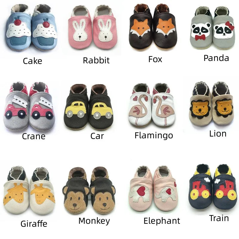 Cow Leather Baby Booties - Soft Soles, Non-Slip Infant Shoes