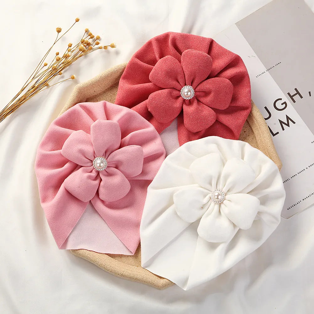 Pearl Turban Baby Hat: Elegant Headwear for Newborns