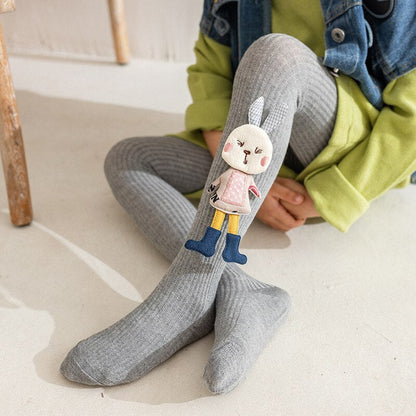 Pantyhose of Knitted Cartoon Rabbit Kids Girls Tight