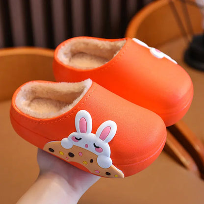 Cartoon Winter Slippers - Warm, Waterproof, Non-Slip for Kids and Parents