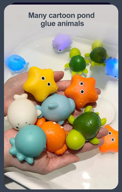 LED Light-Up Cute Animals Bath Toy for Kids
