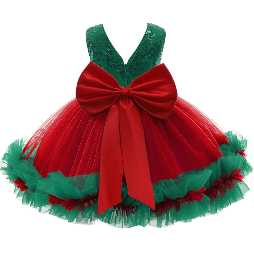 Sleeveless Sequin Top and Ruffle Skirt Princess Dress