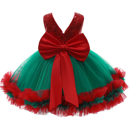 Sleeveless Sequin Top and Ruffle Skirt Princess Dress