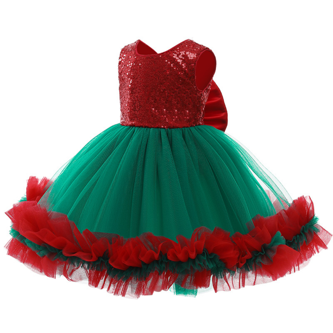 Sleeveless Sequin Top and Ruffle Skirt Princess Dress