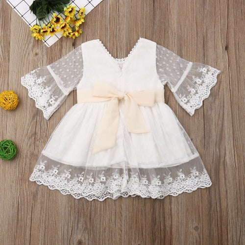 Vintage White Floral Lace Dress