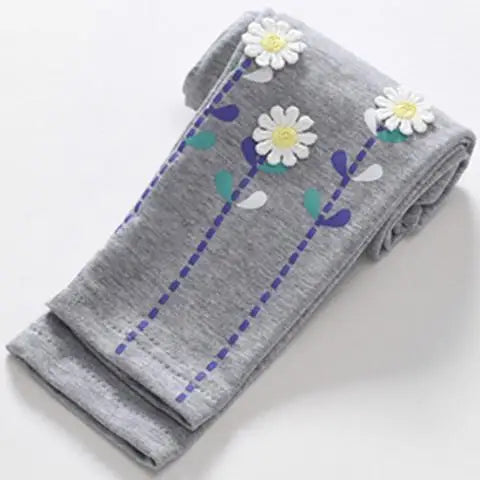 Girls' Spring Leggings - Cartoon Print Skinny Pants