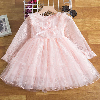 Long Sleeves Sequin Top Glimmering Princess Party Dress