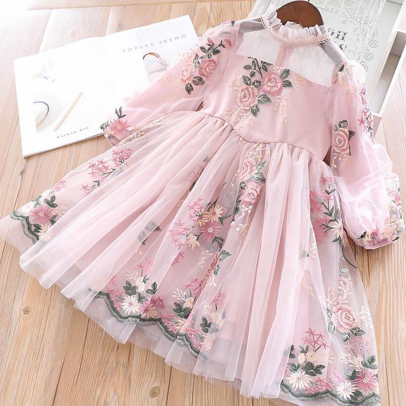 Long Sleeves Sequin Top Glimmering Princess Party Dress