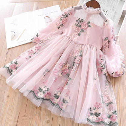 Long Sleeves Sequin Top Glimmering Princess Party Dress