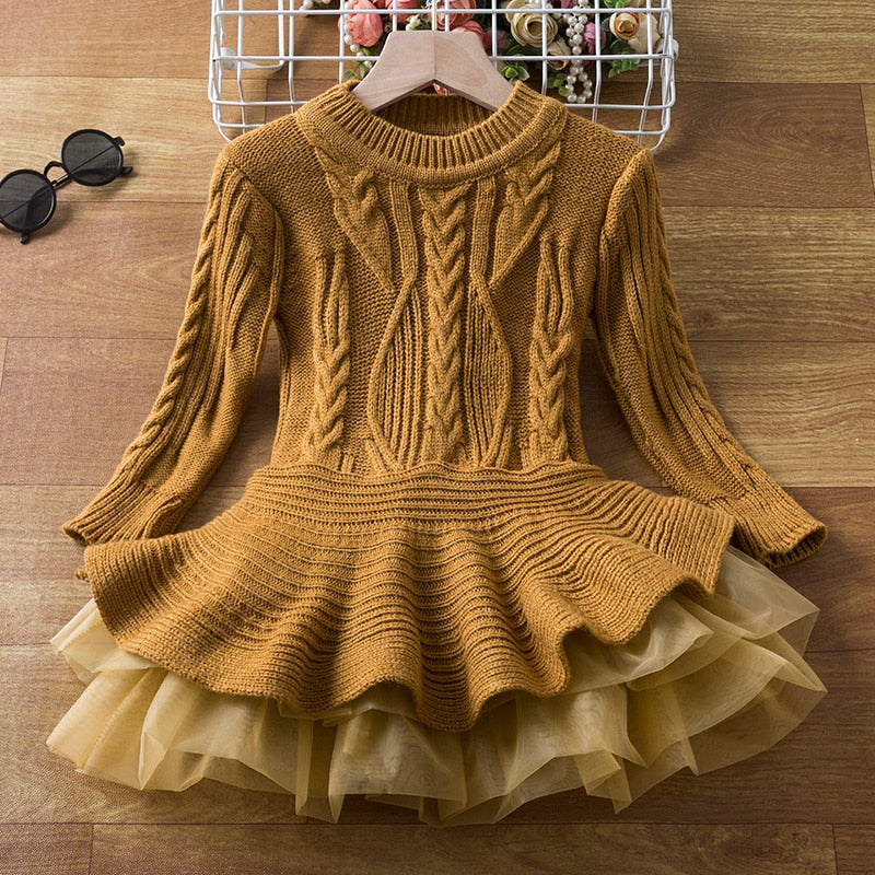 Long Sleeves Sequin Top Glimmering Princess Party Dress