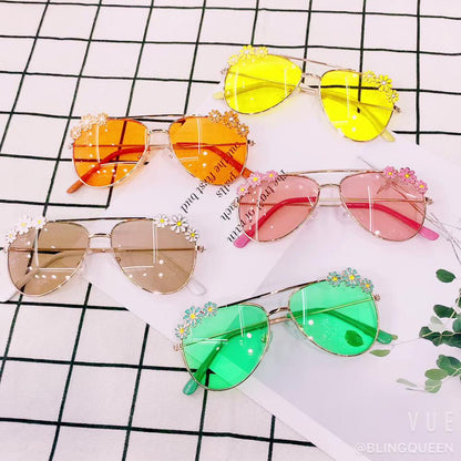 Summer Children's Fashion Sunglasses Small Daisy Flowers