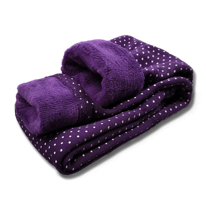 Sweet Velvet Dot Leggings - Autumn/Winter Cotton Stretch Trousers for Girls
