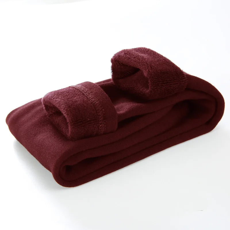 Sweet Velvet Dot Leggings - Autumn/Winter Cotton Stretch Trousers for Girls