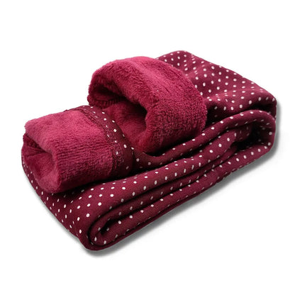 Sweet Velvet Dot Leggings - Autumn/Winter Cotton Stretch Trousers for Girls