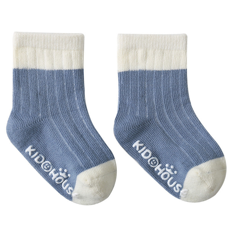 Toddler Unisex House Color Blocking Non-slip Socks