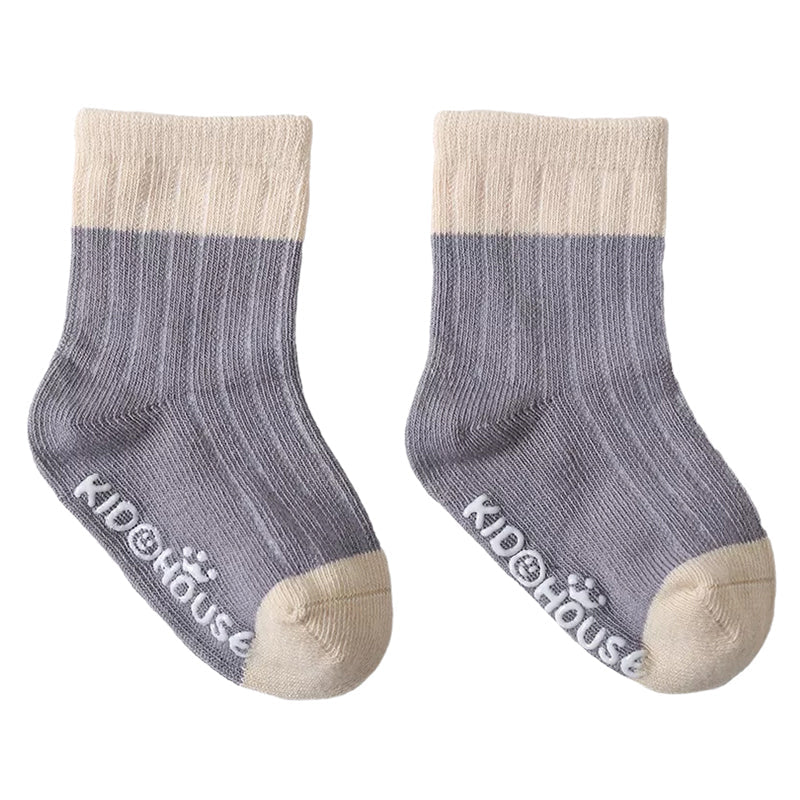 Toddler Unisex House Color Blocking Non-slip Socks