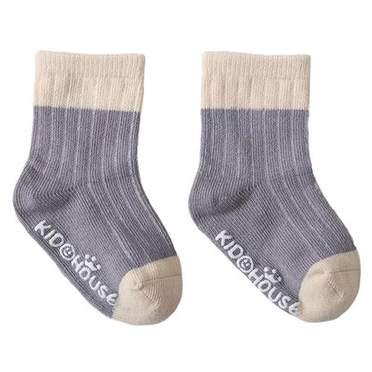 Toddler Unisex House Color Blocking Non-slip Socks
