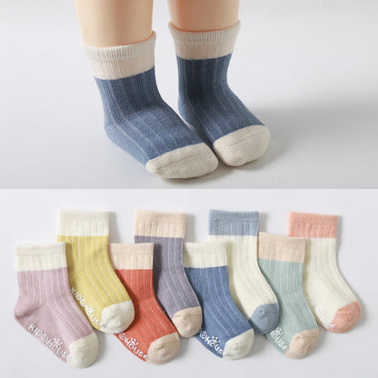 Toddler Unisex House Color Blocking Non-slip Socks