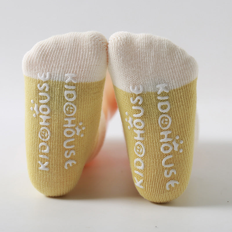 Toddler Unisex House Color Blocking Non-slip Socks
