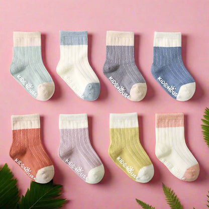 Toddler Unisex House Color Blocking Non-slip Socks