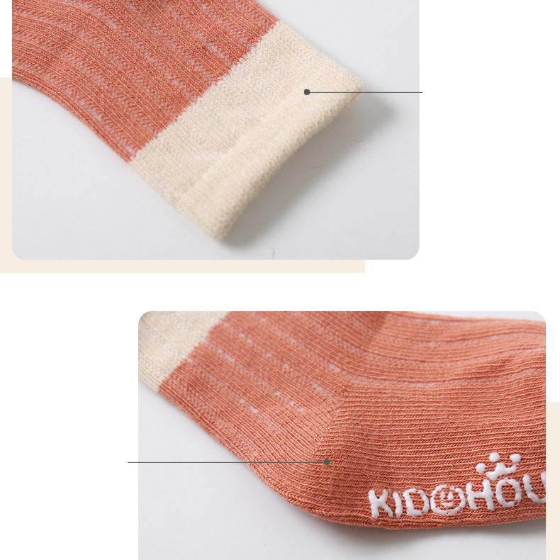 Toddler Unisex House Color Blocking Non-slip Socks