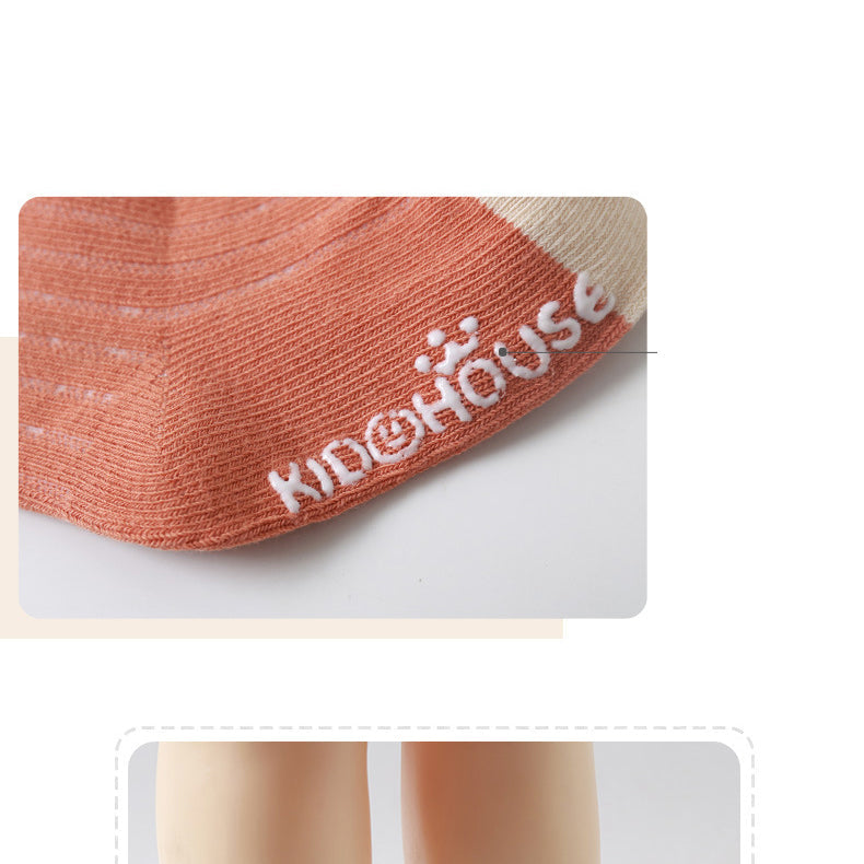 Toddler Unisex House Color Blocking Non-slip Socks