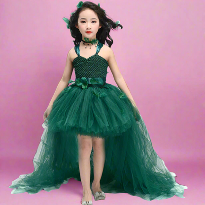 Trailing Green Fairy Halloween Costume Tutu Dress Set