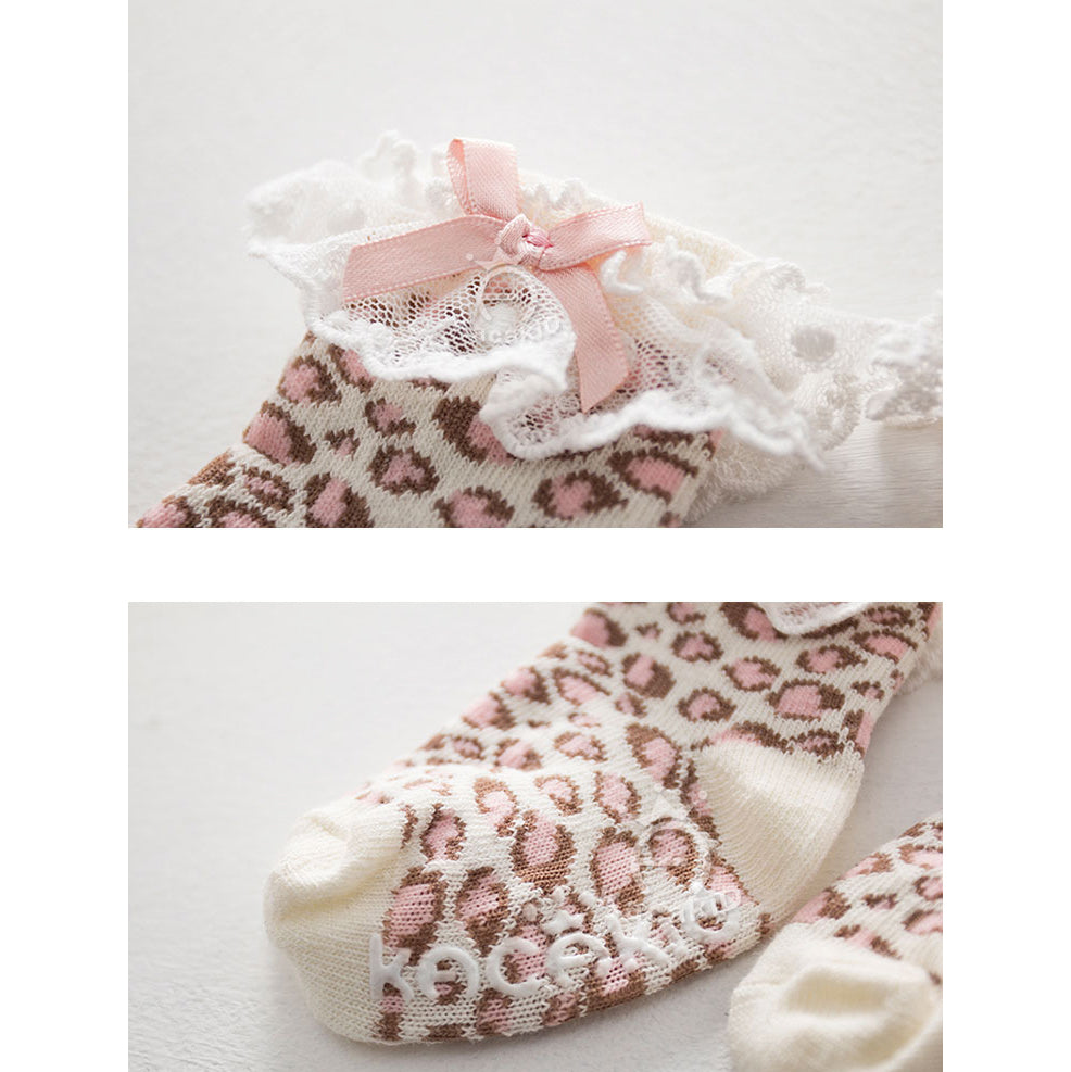 Two-piece Toddler Girl Leopard Print Pants and Socks Set