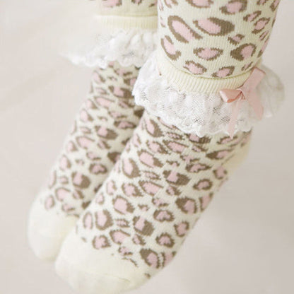 Two-piece Toddler Girl Leopard Print Pants and Socks Set