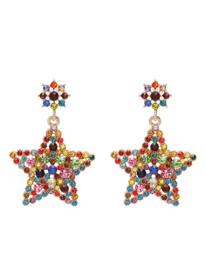 Girls Sparkle Pentagonal Star Earrings