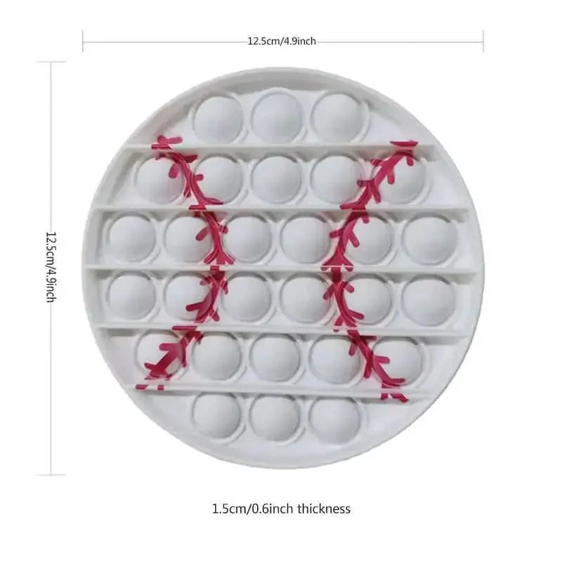 Printed Sport Balls Push Pop Bubble Fidgets Toys