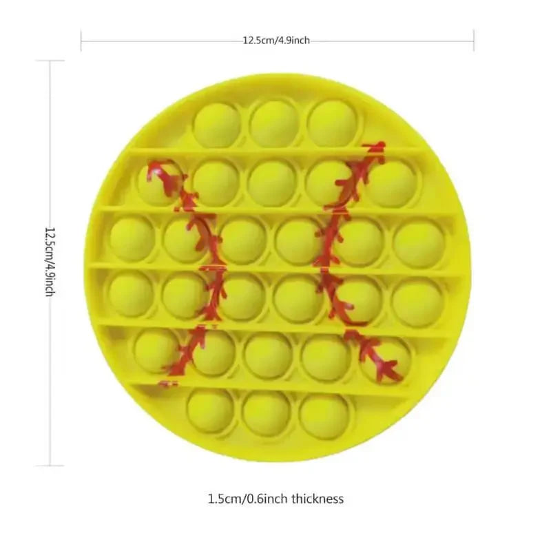 Printed Sport Balls Push Pop Bubble Fidgets Toys