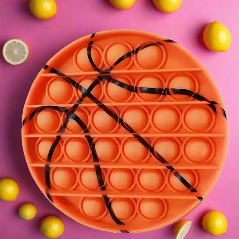 Printed Sport Balls Push Pop Bubble Fidgets Toys
