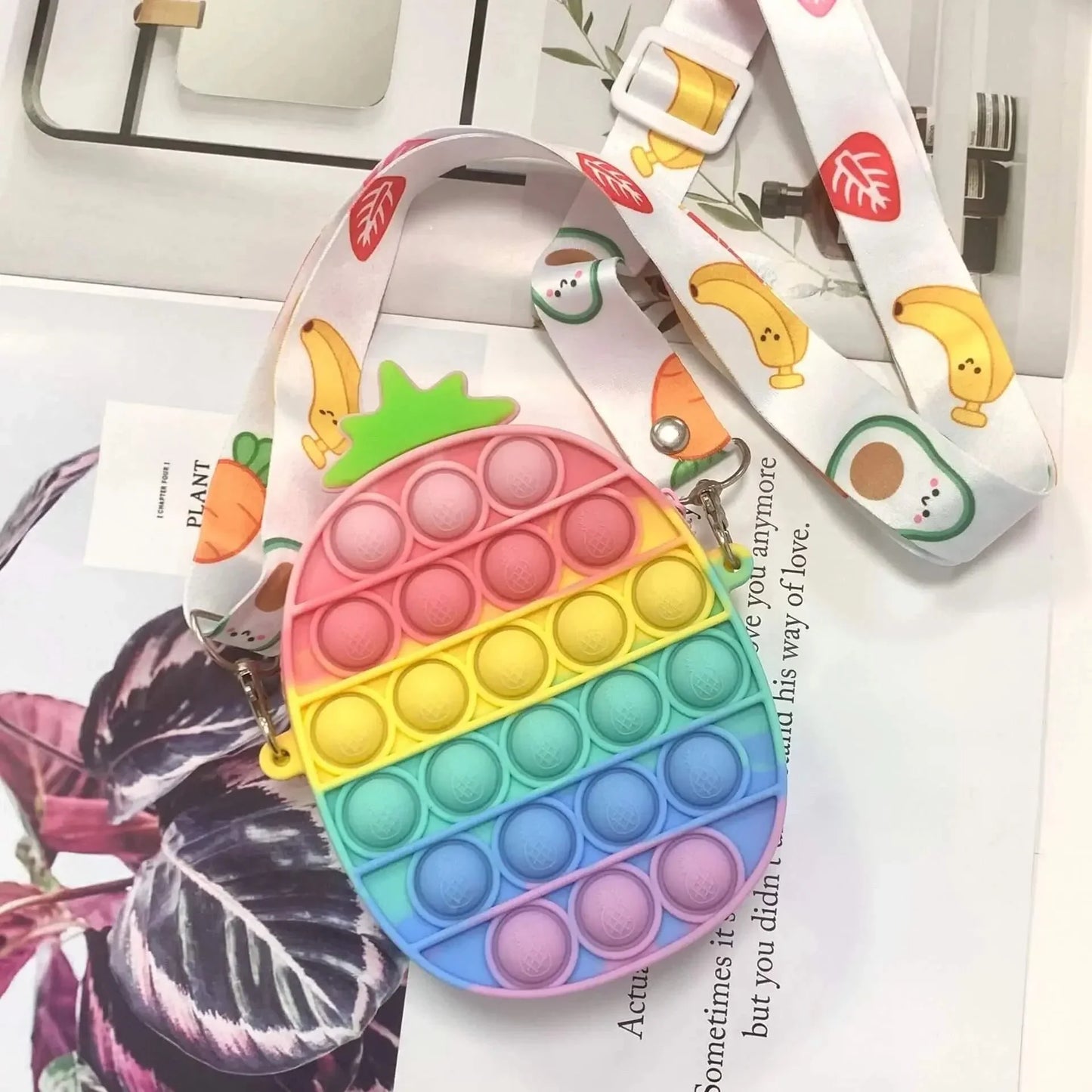 Rainbow Pineapple Pop It - Fidget Toy & Shoulder Bag