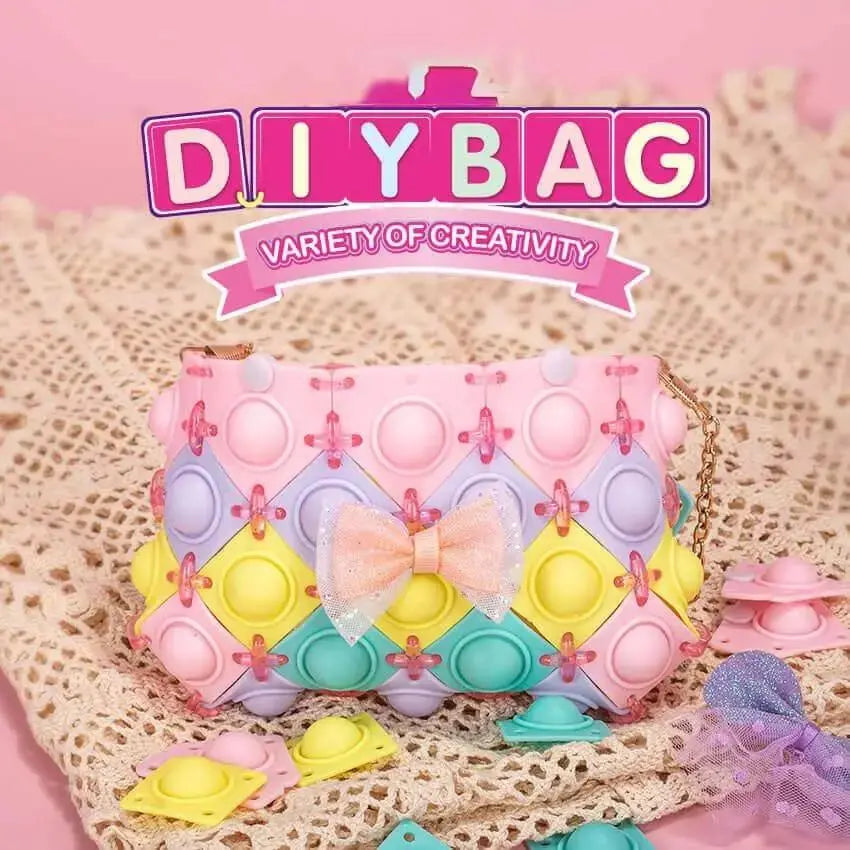 DIY Pop It Bag DIY Bubble Bag 36 Pieces Silicone Colourful Bubbles